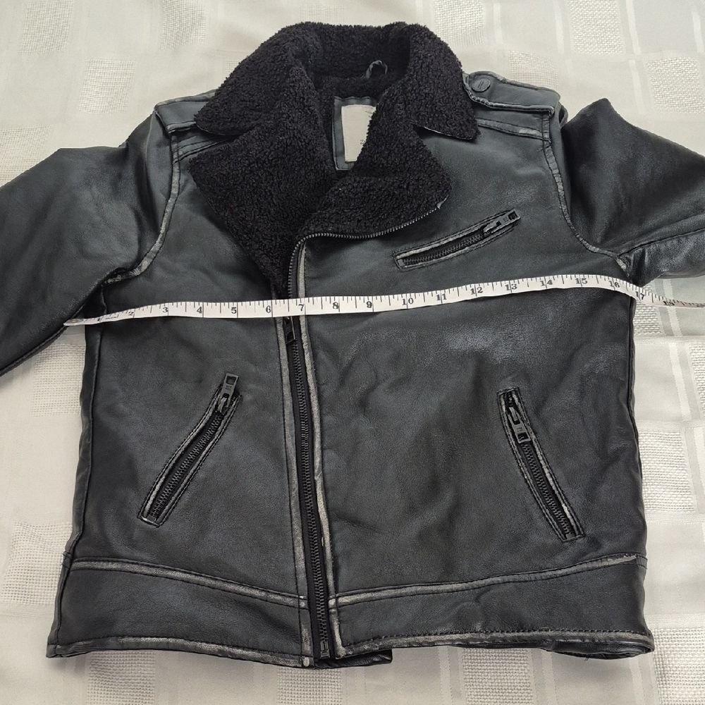 Zara Black Kids Faux Leather with Gray Hat - Picture 7 of 16